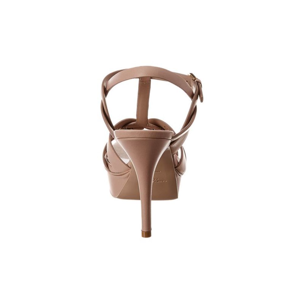 Saint Laurent Tribute 75 Leather Platform Sandals - Picture 3 of 5